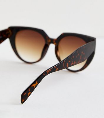 Dark Brown Tortoiseshell Cat Eye Frame Sunglasses New Look