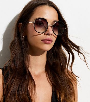 Black circle sunglasses hotsell