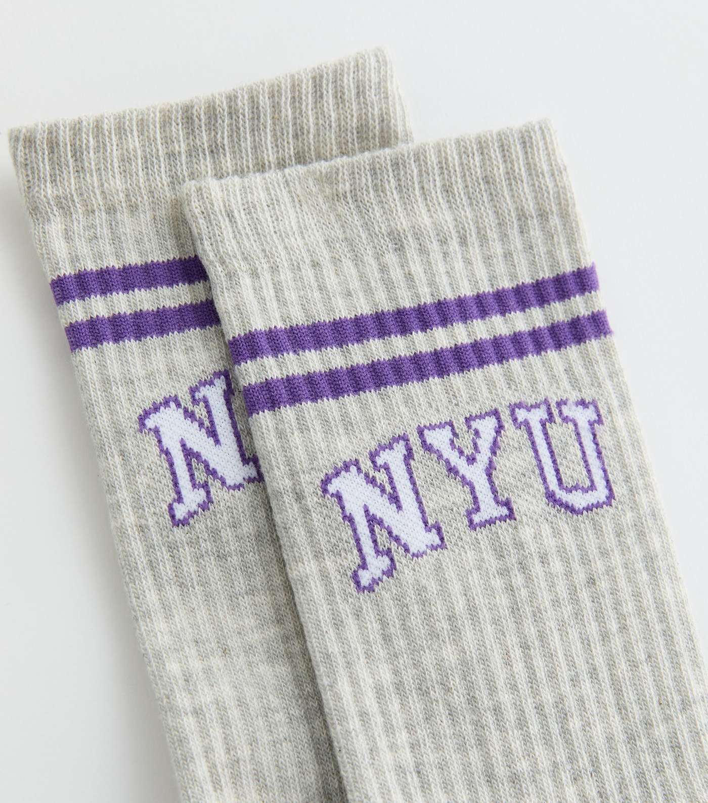 Pale Grey NYU Tube Socks Image 3