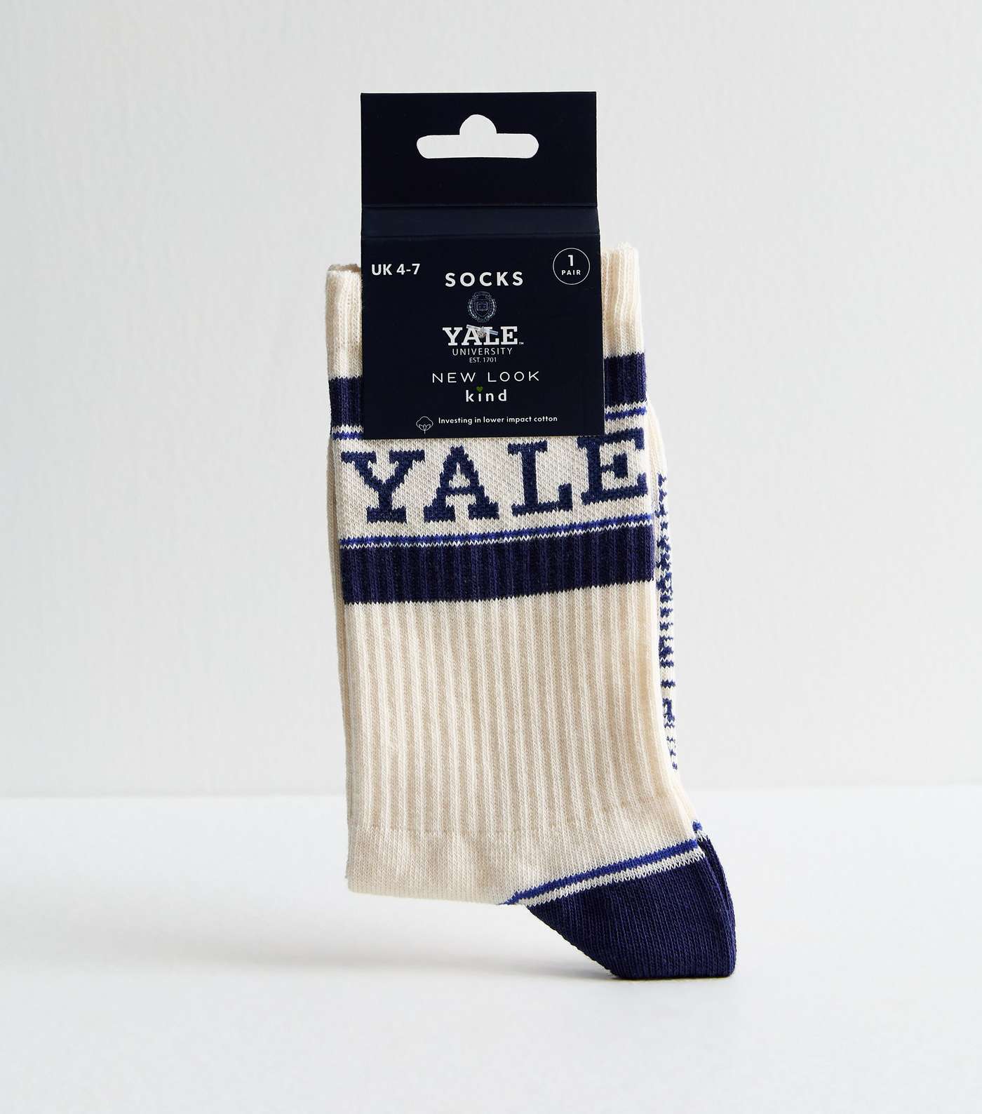 Cream Yale University Tube Socks Image 2
