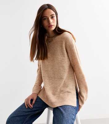 Camel Side Slit Jumper 