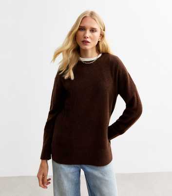 Brown Side Slit Jumper 