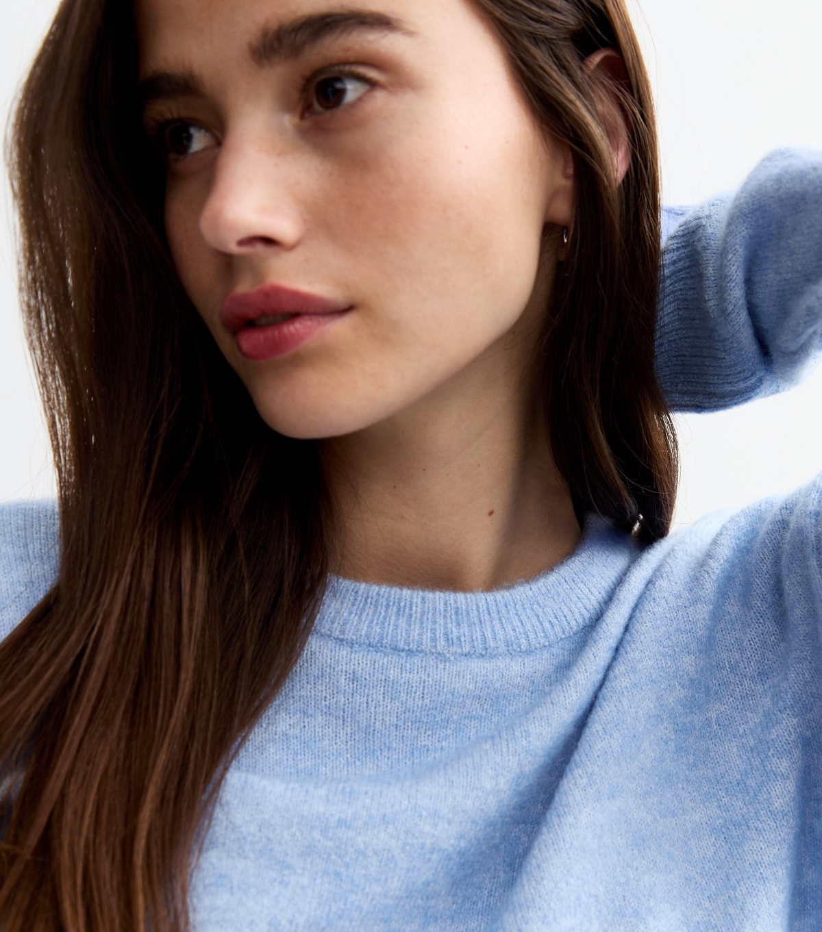 Women's Blue Side Slit Jumper New Look
