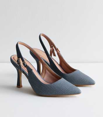 Blue Slingback Stiletto Heel Court Shoes