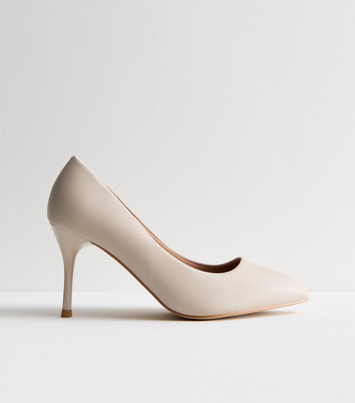 Women's Extra Wide Fit Off White Pointed Stiletto Heel Court Shoes New Look
