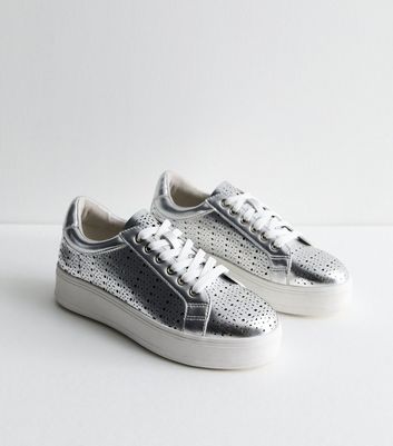 Silver trainers new look online