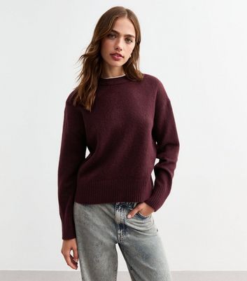 Burgundy crew neck jumper online