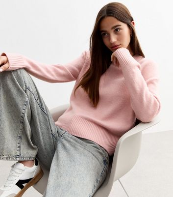 Pink Soft Midweight Knit Crew Neck Jumper | New Look