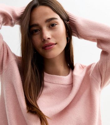 Pale pink crew neck jumper best sale