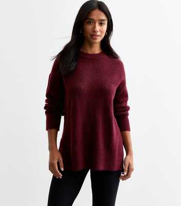 Petite Burgundy Side Slit Jumper