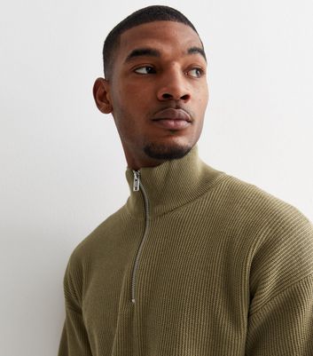 Half zip discount knit jumper mens