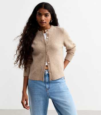 Petite Light Brown Soft Knit Cardigan