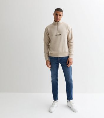 Jack & Jones Stone Slim Original Studios Logo Quarter Zip