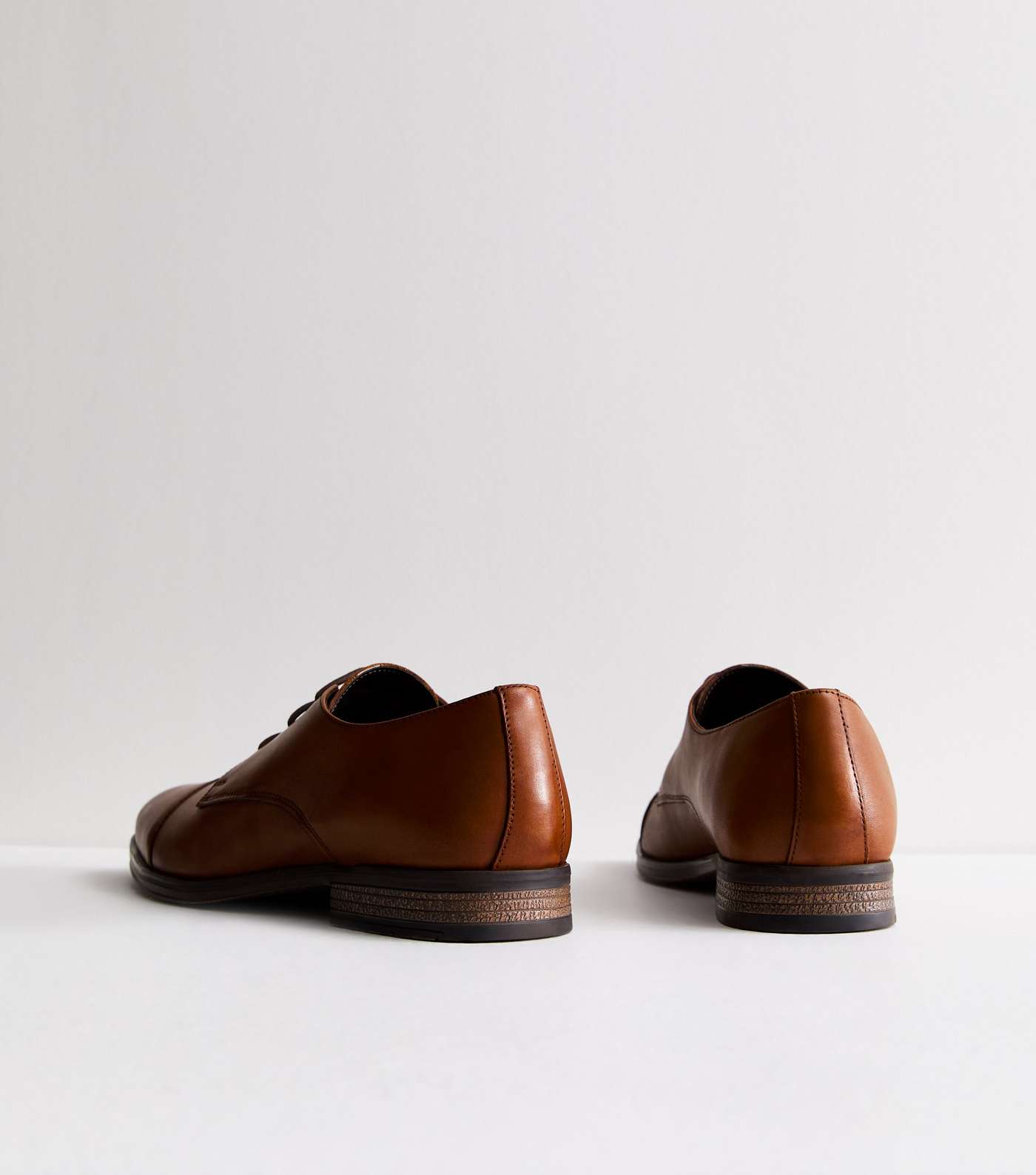 Jack & Jones Dark Brown Leather Oxford Shoes Image 3