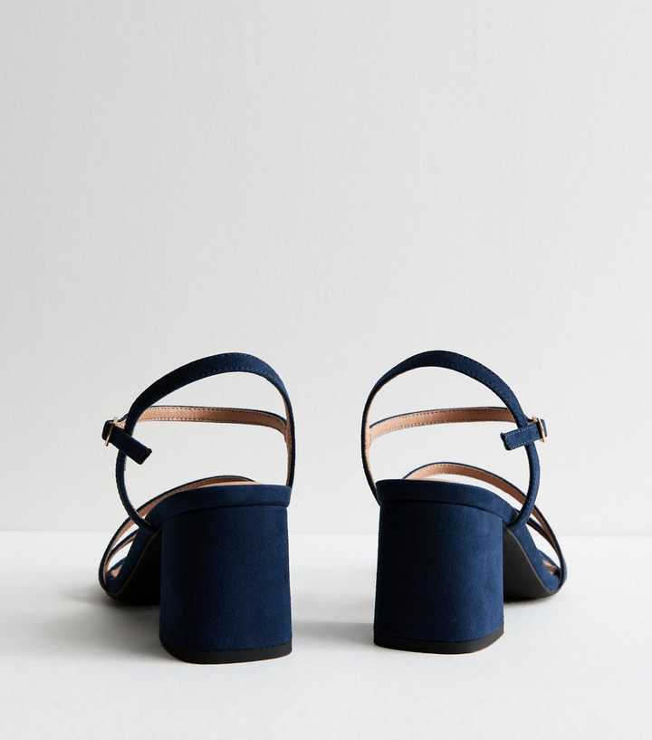 navy blue dress sandals for wedding Perfect Bridal Dolly Midnight Satin Block Heel Diamante T-Bar Leather Heel Height Navy Blue Sandals - Bloomingdale's