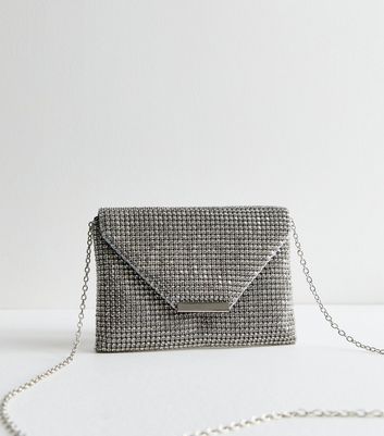 Silver rhinestone clutch on sale