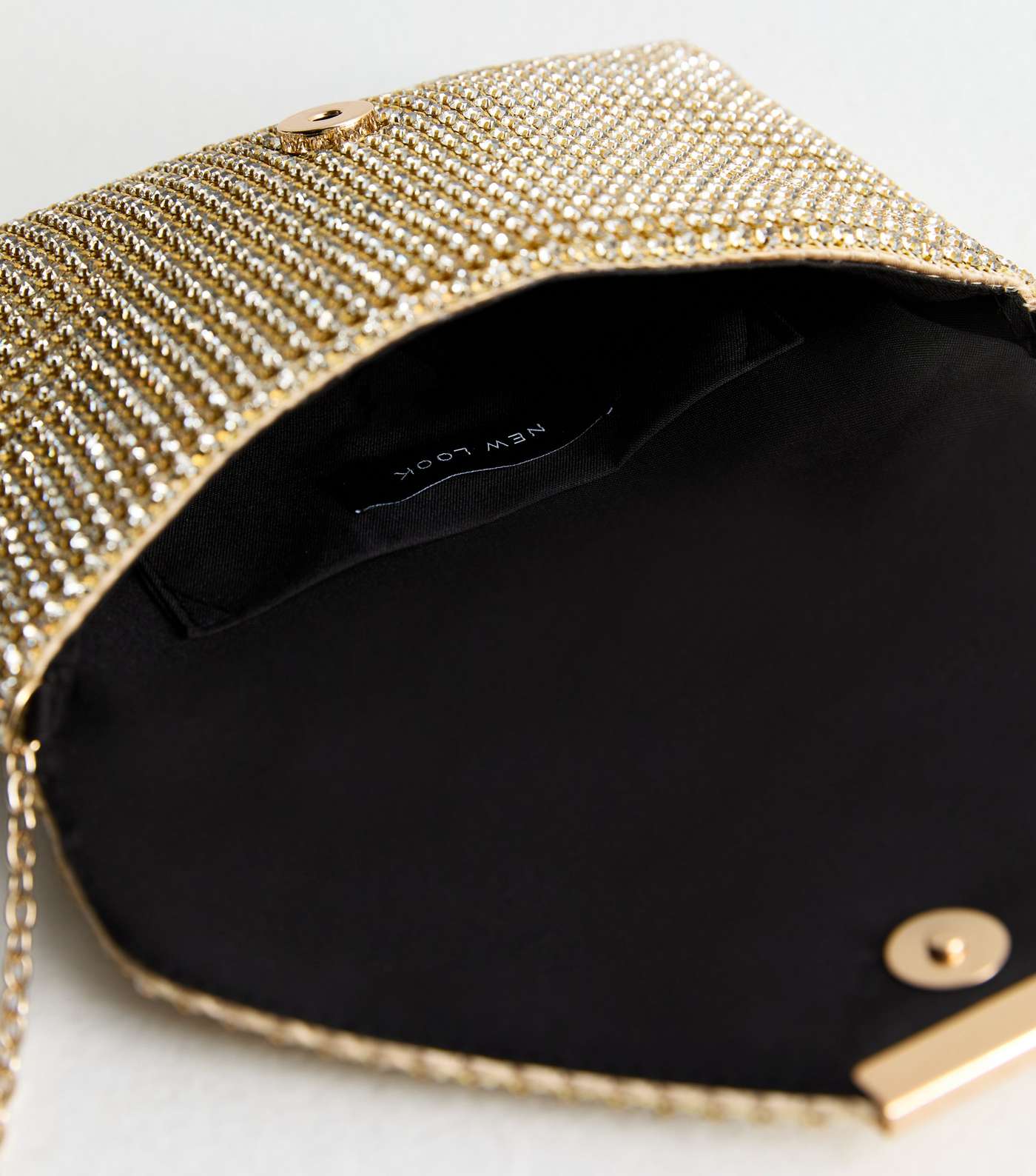 Gold Diamanté Clutch Bag Image 5