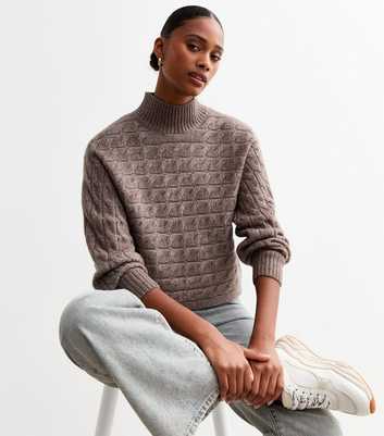 Mink Cable Knit Cropped Jumper