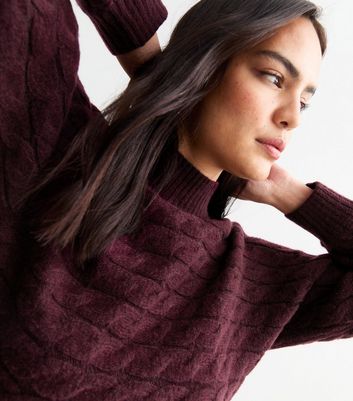 Burgundy cropped jumper best sale