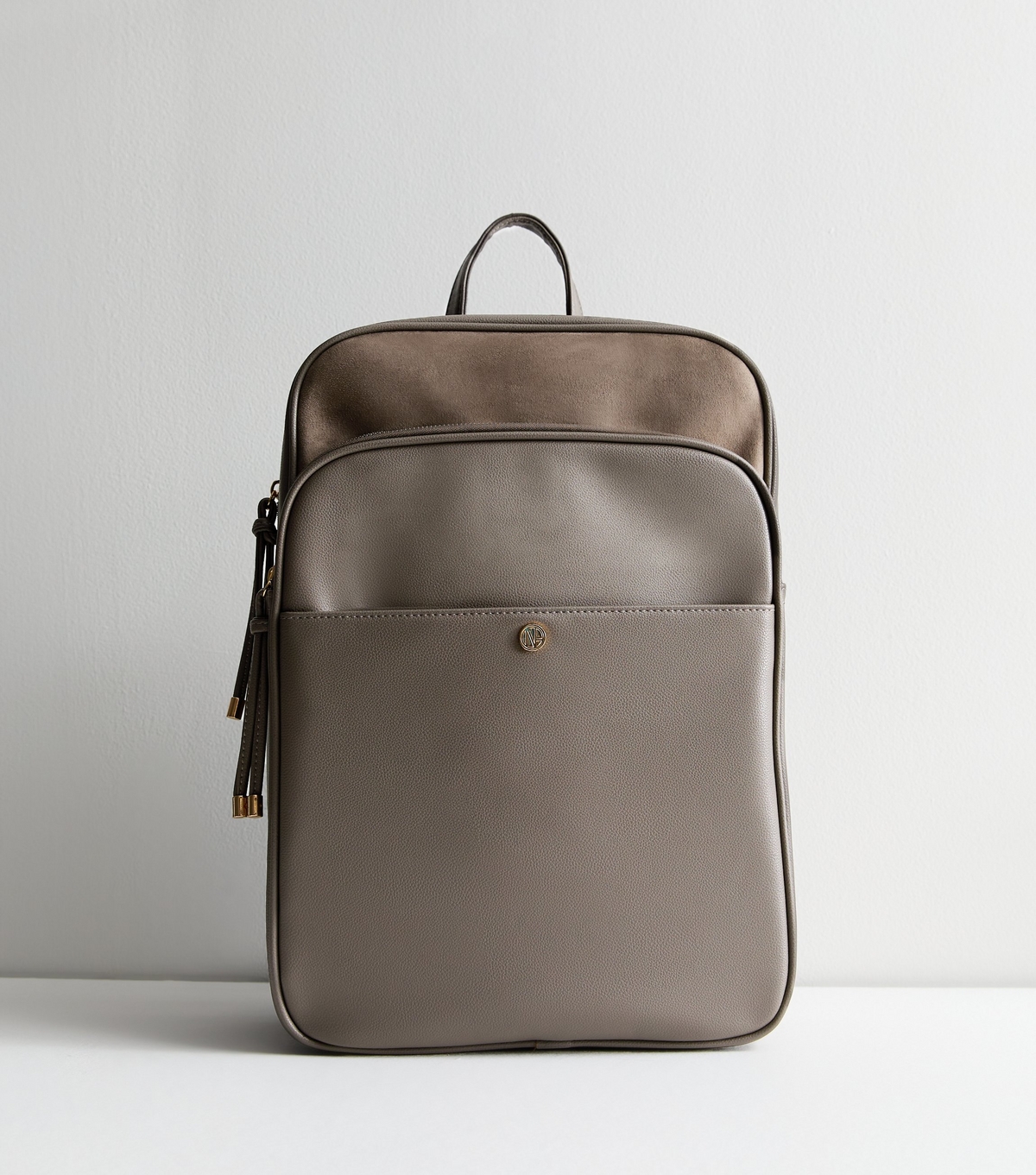 Pale Grey Laptop Backpack School New Look