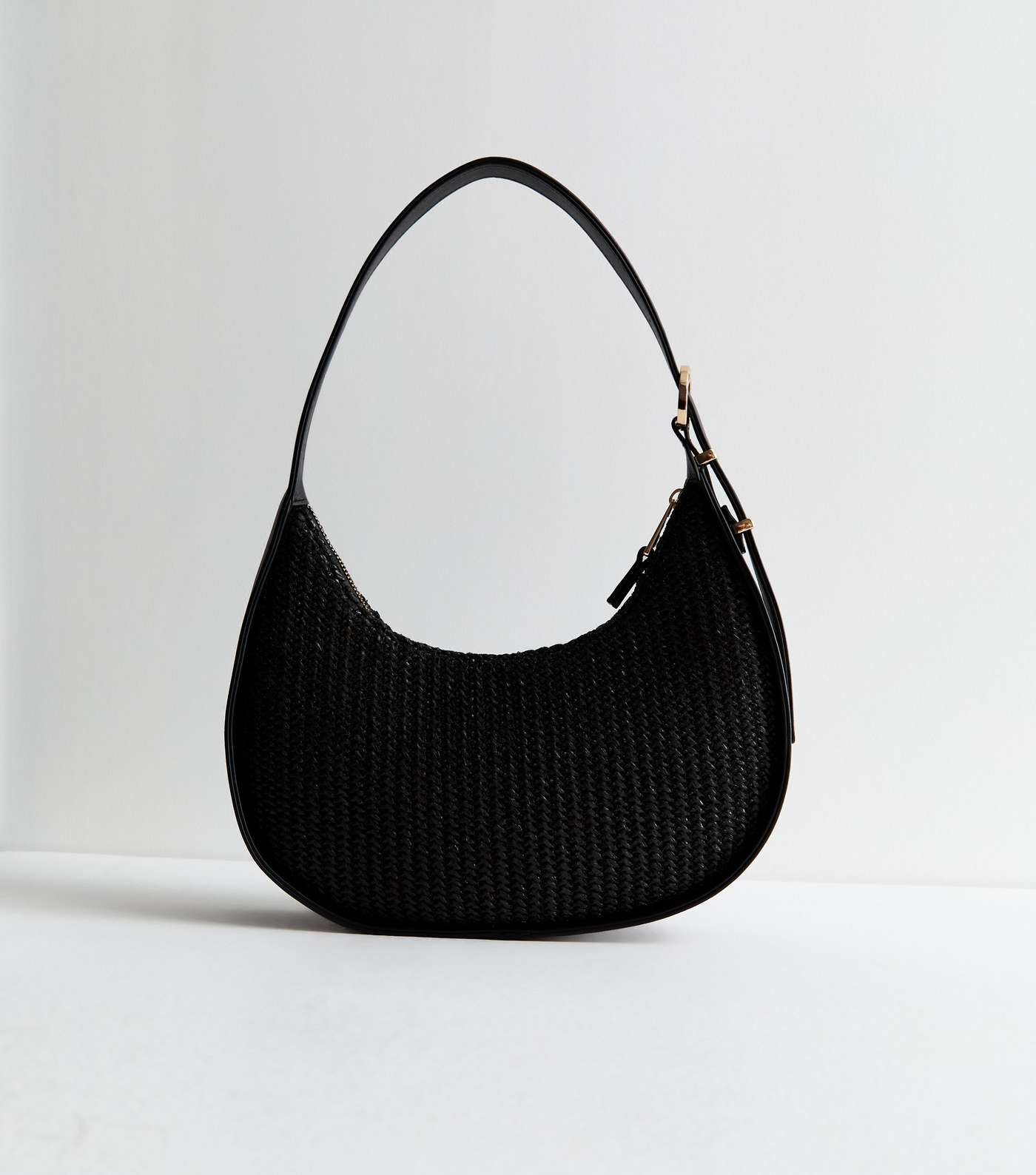 Black Raffia Shoulder Bag Image 4