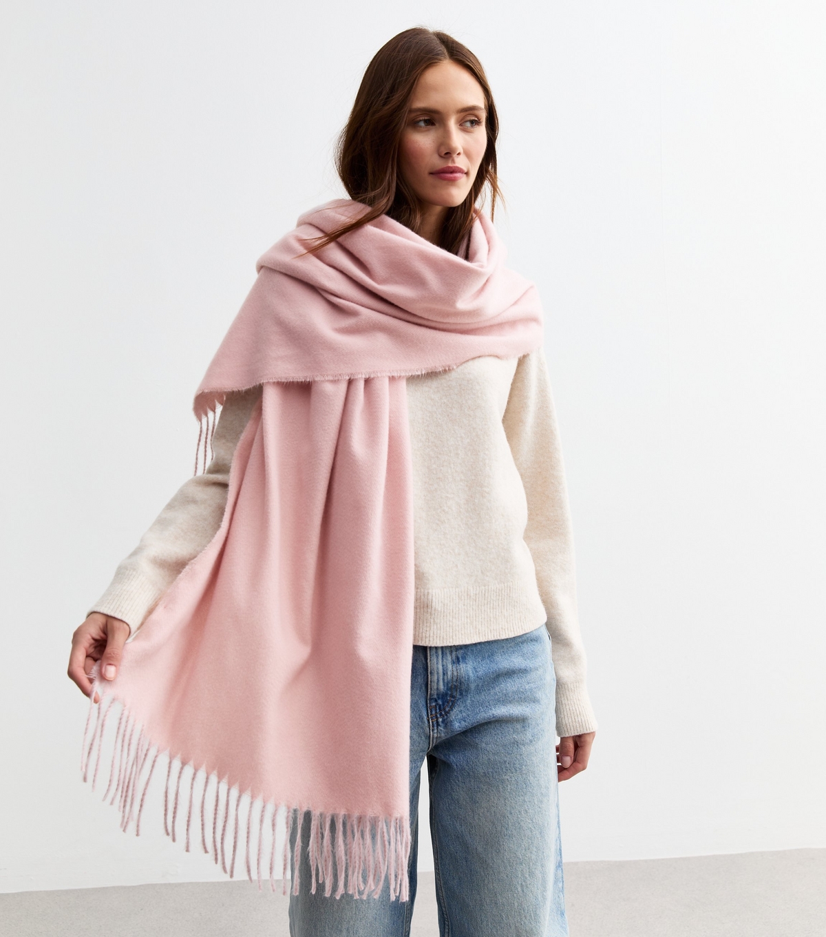 Pink Fringed Scarf New Look