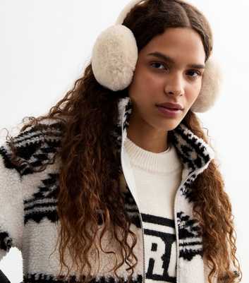 Cream Faux Fur Adjustable Headband Earmuffs