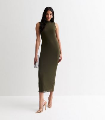 Mesh high neck outlet dress