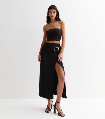 Side split midi outlet skirt new look