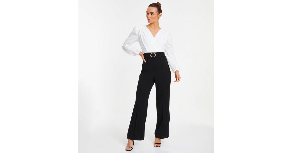 QUIZ Black Wrap Jumpsuit New Look