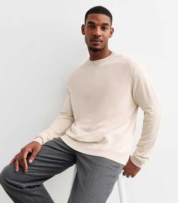 Pale Grey Slim Fine Knit Crew Neck Jumper