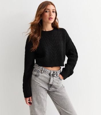 Black cropped jumpers discount