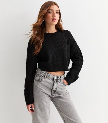 Crop black knit hotsell