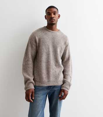 Light Brown Ribbed Knit Jumper 