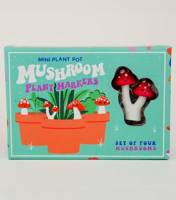 4 Pack Mushroom Plant Markers New Look