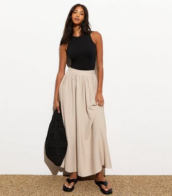 Stone Textured Midi Skirt New Look