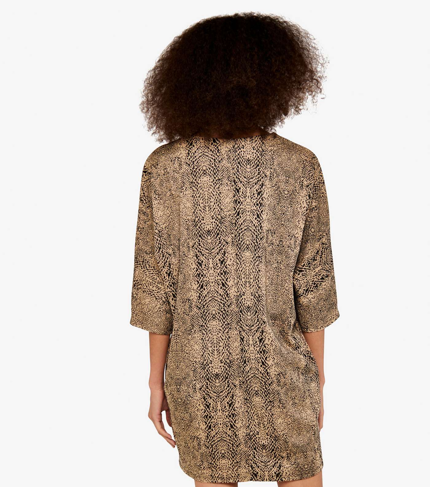 Apricot Leopard Print Cocoon Dress Image 3