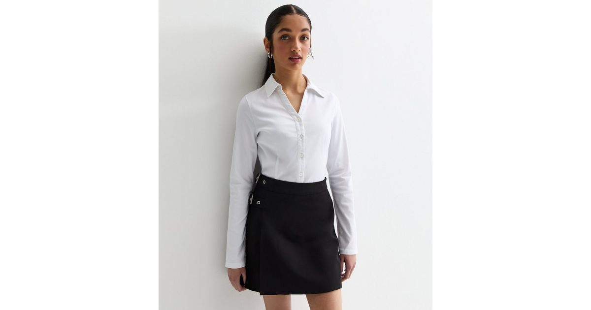 Dioufond Women's Blouse Solid Long Sleeve School Shirt Work Plus size Female Blusas Cotton Blue Shirt 5XL Female Clothes White Light Blue