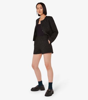 Apricot Black Tweed Shorts New Look