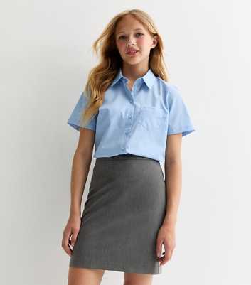 Girls Grey Adjustable Waist School Skirt