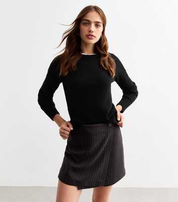 Black Soft Knit Crew Neck Jumper 