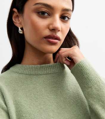 Light Green Soft Knit Crew Neck Jumper 