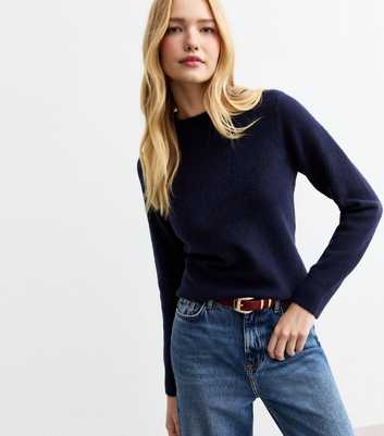 Navy Soft Knit Crew Neck Jumper 