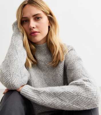 Grey Blanket Stitch Knit Jumper