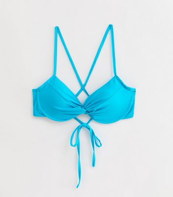 Gini London Turquoise Underwire Bikini Top New Look