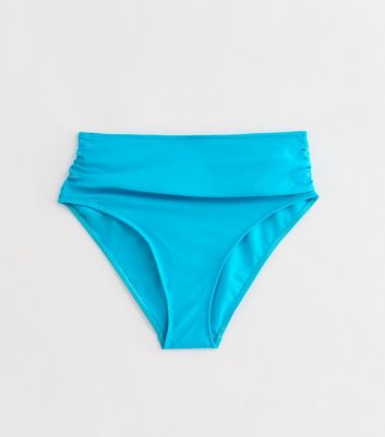 Gini London Turquoise High-Waisted Bikini Bottoms New Look