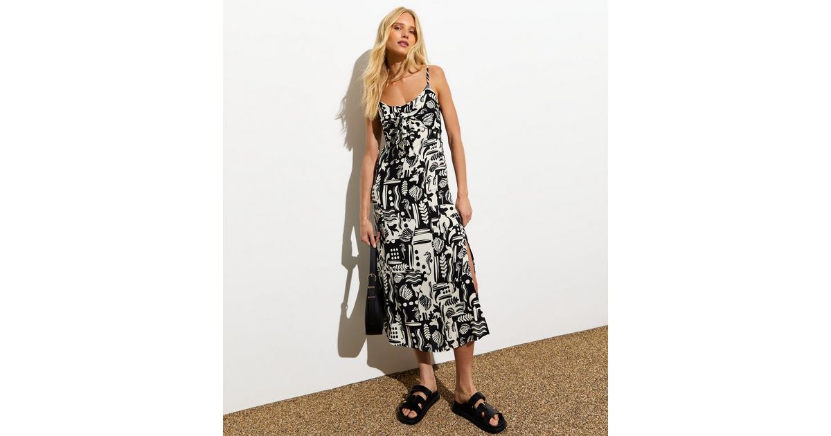 Kira Abstract Print Slip On Dress