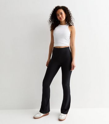 Black flared leggings shops