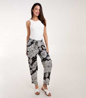 Blue Vanilla Navy Floral Print Trousers