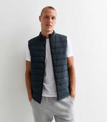 Navy Lightweight Padded Zip-Up Gilet 